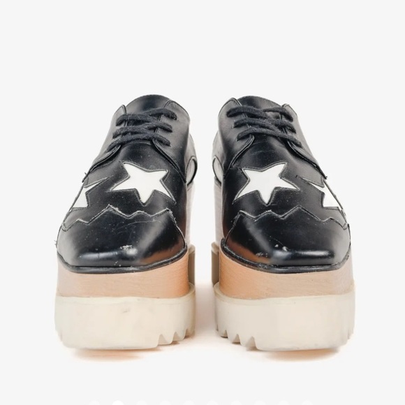 Stella McCartney Black White Star Vegan Elyse Platform Derby Shoes, Size 35 - Picture 15 of 16